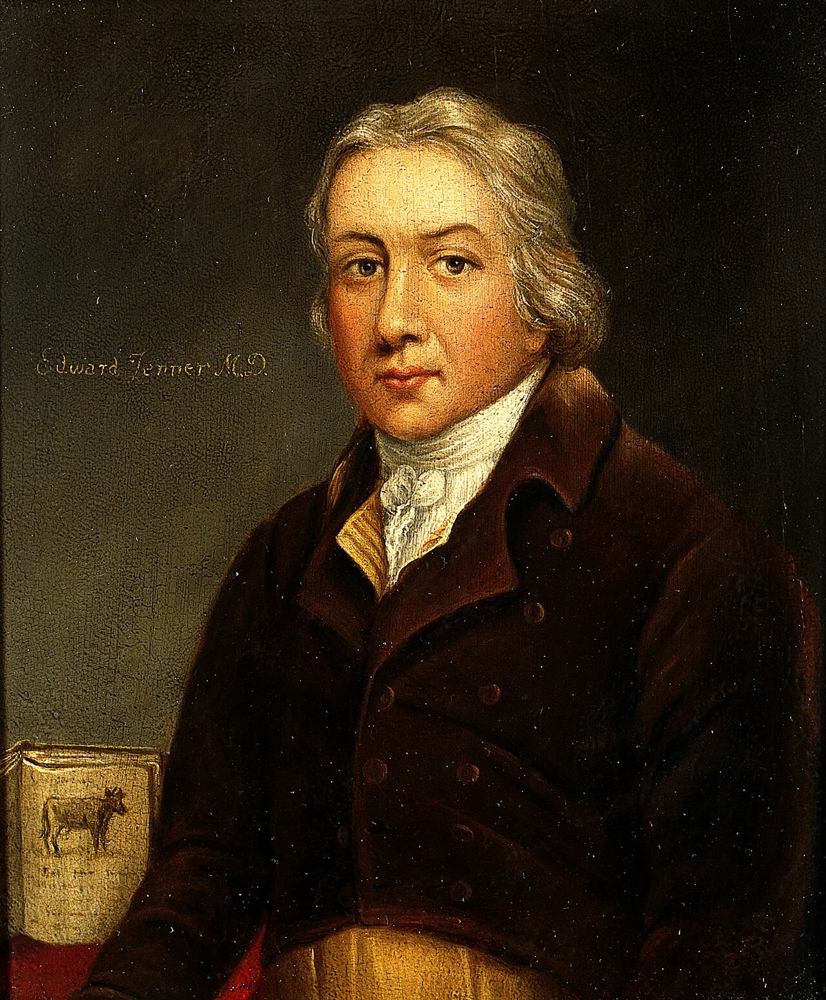 Edward Jenner, who in 1796 showed that inoculation with cowpox protected against smallpox — vaccination, before any of its mechanism was known. Oil painting, Wellcome Collection, CC BY 4.0.