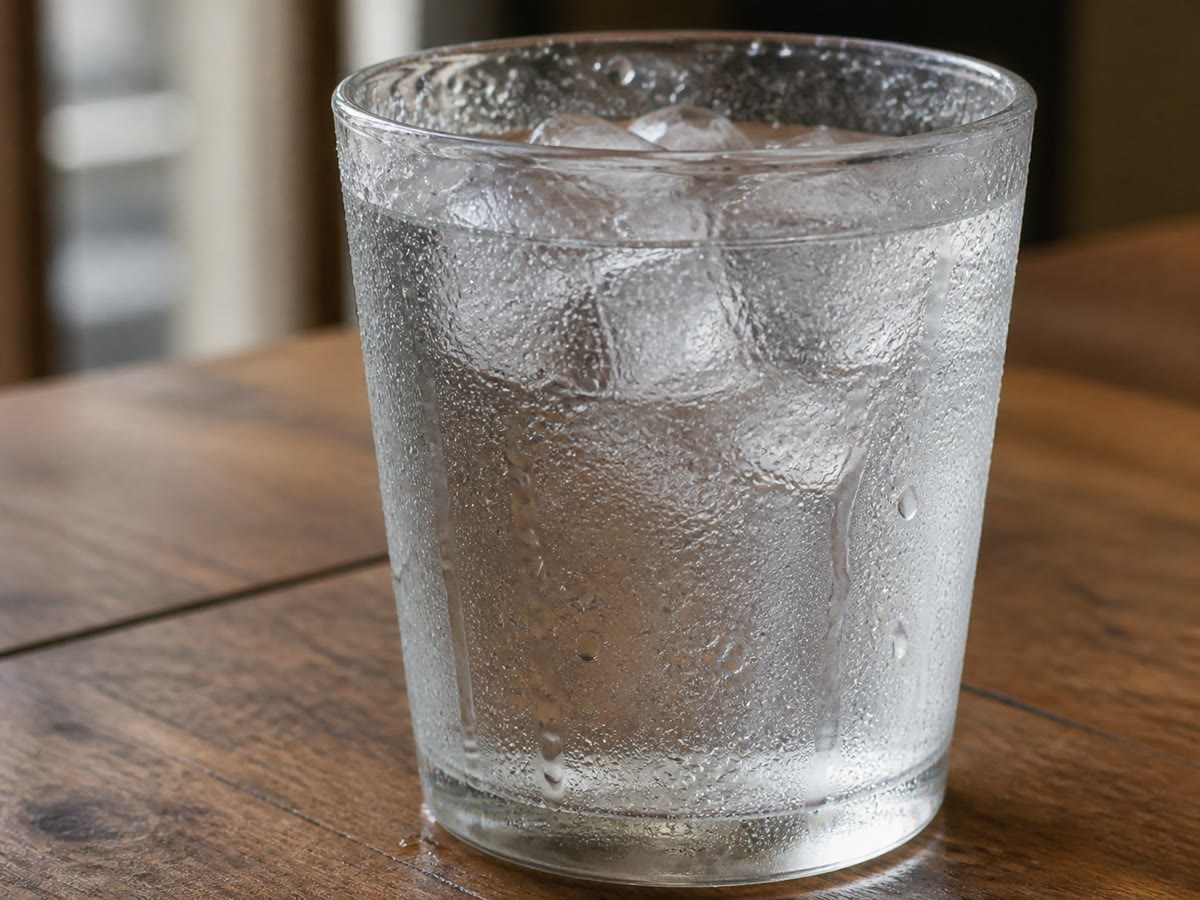 La condensation prise sur le fait : la vapeur d’eau invisible de l’air de la pièce devient liquide sur le verre froid.